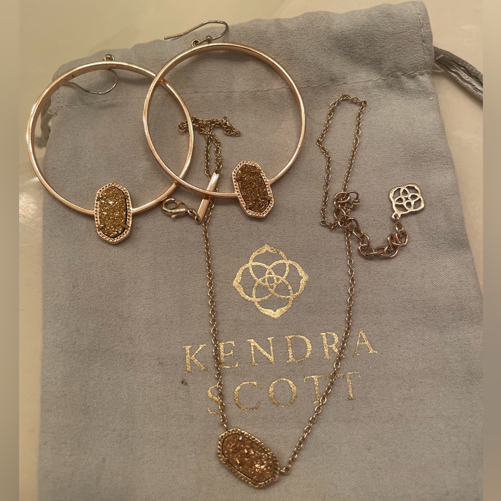 Kendra Scott Rose Gold Drusy Set
